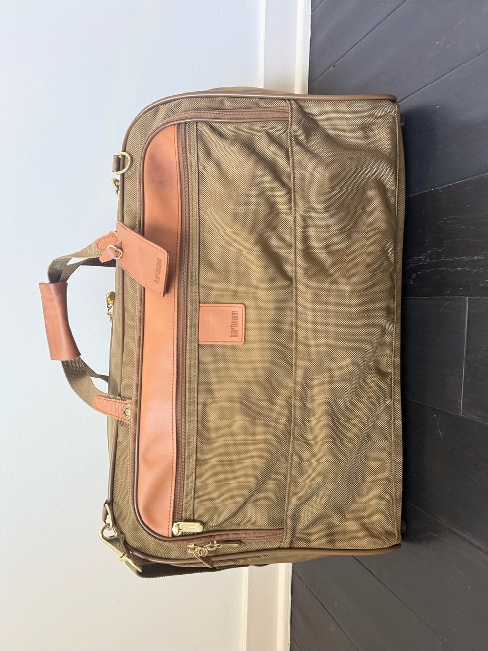 Hartmann Intensity Collection ballistic nylon and leather carry-on bag
